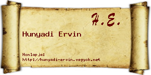 Hunyadi Ervin névjegykártya